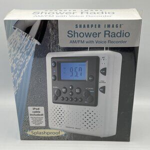 Sharper Image Shower Radio AM/FM Alarm Clock Voice Recorder Sealed 2005